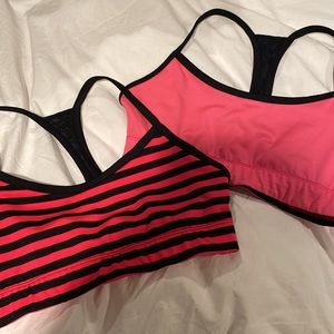 NWOT! 2 for $10! Athletic Essentials Pink & Black Reversible Sports Bra, Size Sm